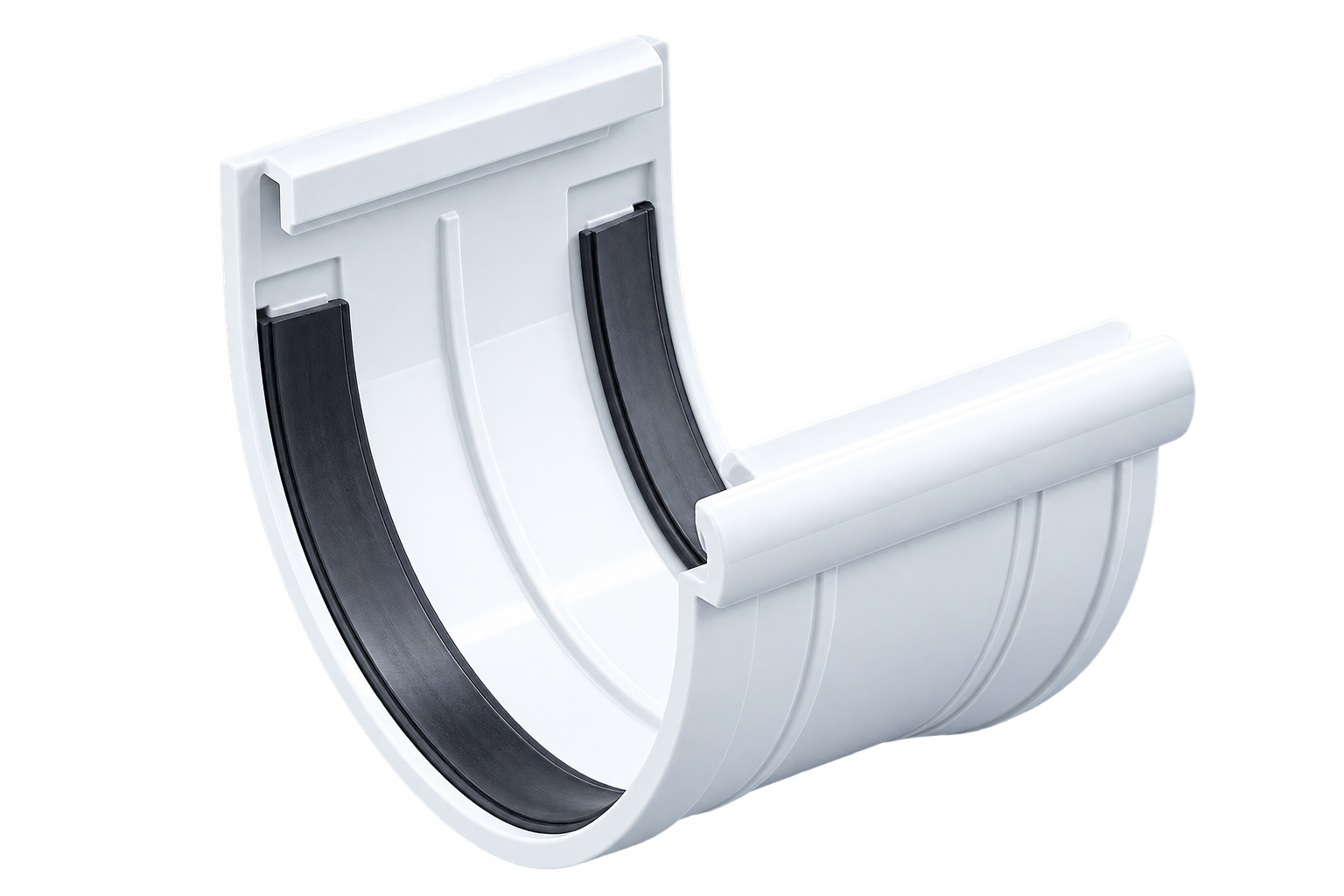 Jonction gouttières demi-rondes en PVC G120 mm