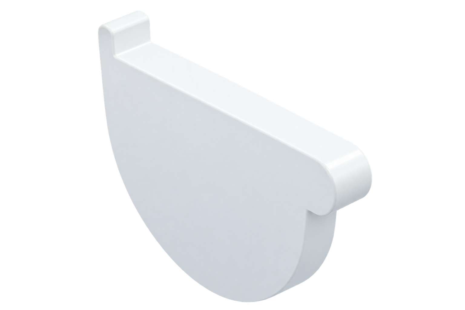Talon gauche gouttières demi-rondes en PVC G120 mm