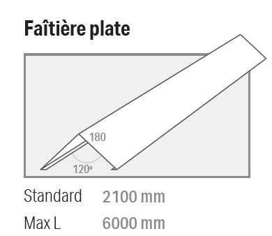 Nok plat NCN4 - L 2100 mm RAL9010