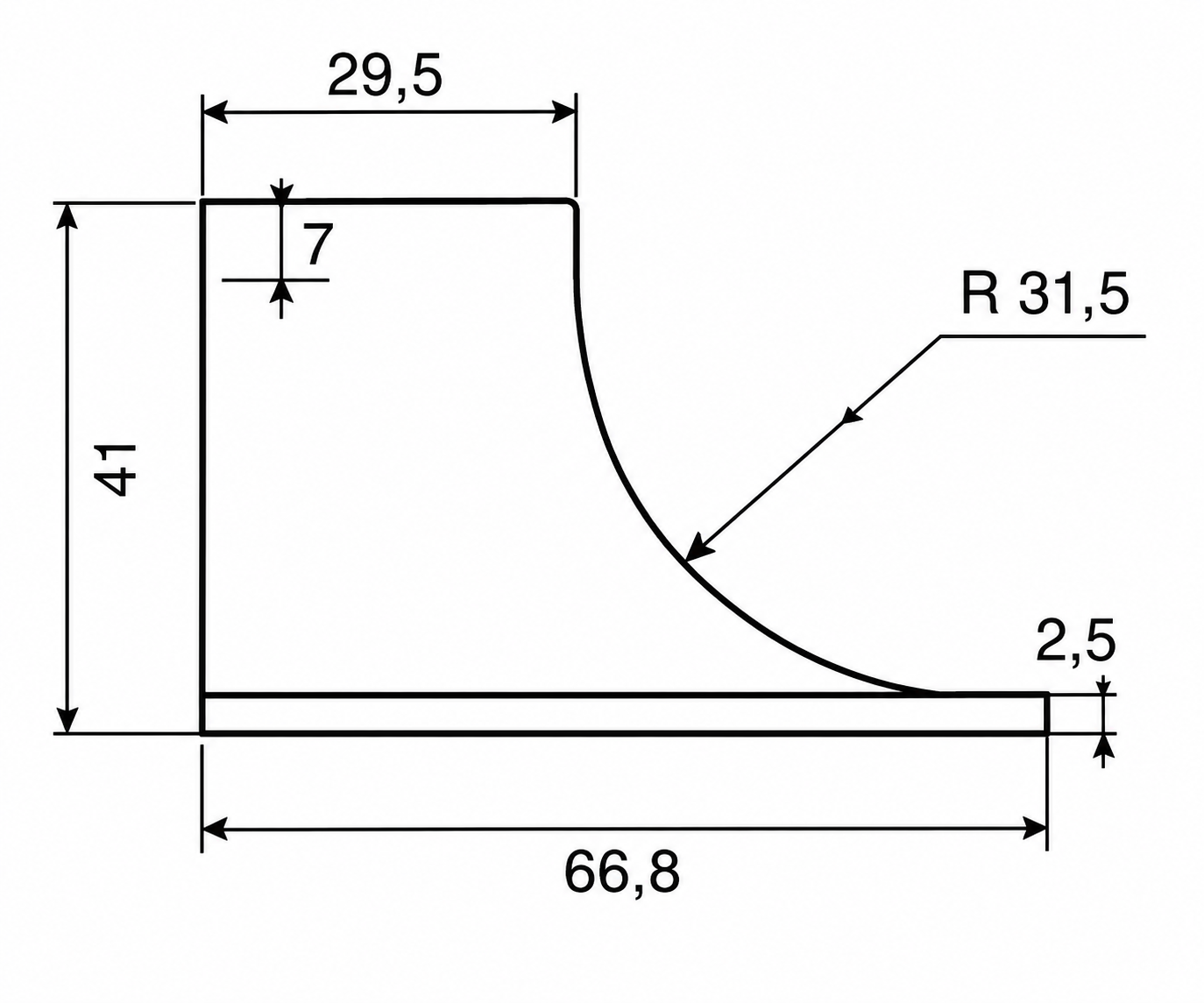 Angle arrondi petit modèle - coin extérieur