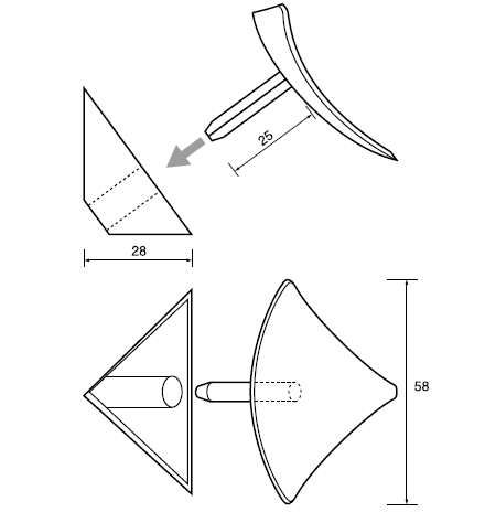Binnenhoekstuk klein model