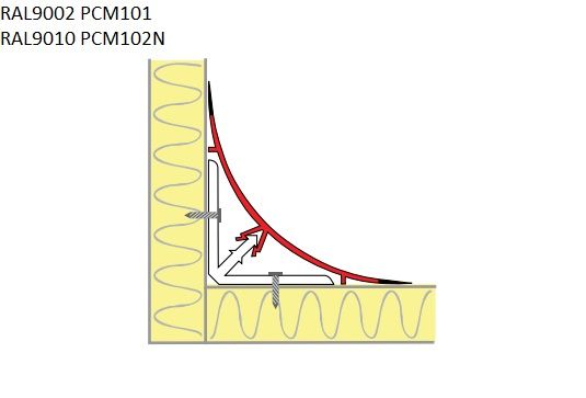 Hoekprofiel clipsysteem groot afgerond model