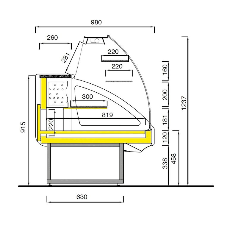 Koeltoonbank bakkerij met lades - CAKE 2200 (Y3)