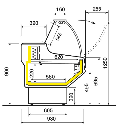 Koeltoonbank JINNY 2000 statisch (Y1)