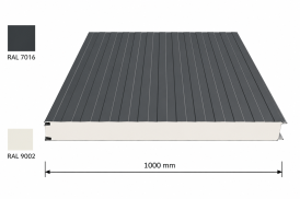 Panneaux sandwich premier choix nervuré RAL7016/9002